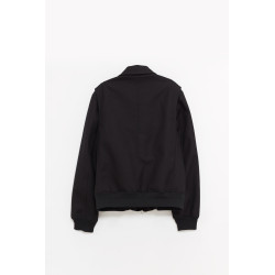 CASABLANCA BLACK BONDED WOOL BLEND JACKET